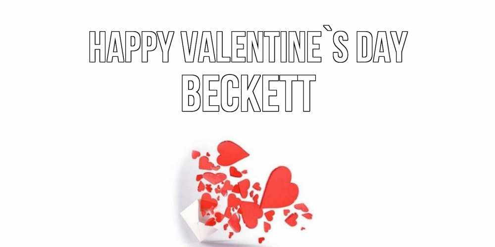 Greetings card с именем, Beckett Happy Valentine`s Day конвертик для валентинки Greetings with text for free download 